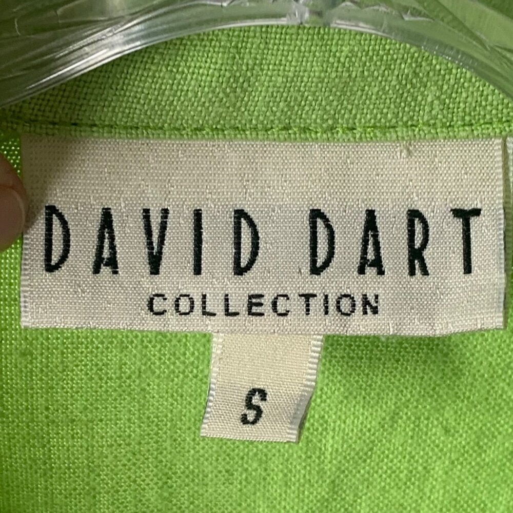 David Dart Collection Linen Green Button Front Tu… - image 5